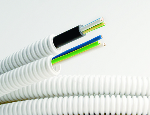 Электротруба ПВХ гибкая гофр. д.16мм, цвет серый, с кабелем ВВГнг(А)-LS 3х1,5мм² РЭК "ГОСТ+", 50м