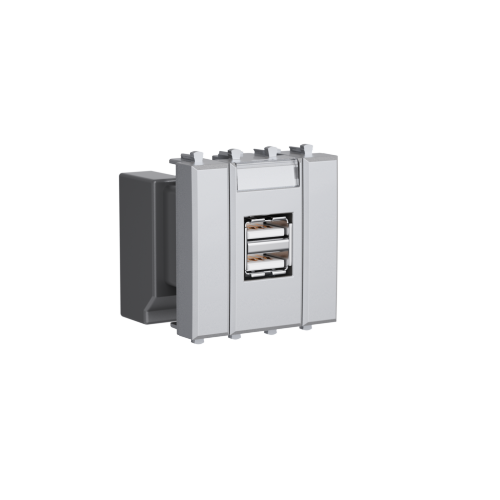 USB зарядное устройство модульное,  "Avanti", "Закаленная сталь", 2модуля