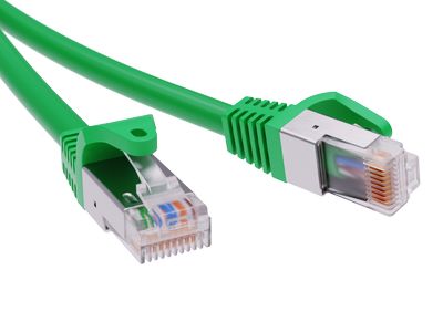 Патч-корд экранированный CAT5E F/UTP 4х2, LSZH, зелёный, 1.5м