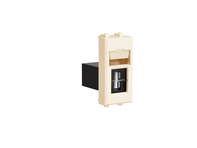USB 2.0 розетка модульная, тип А-А, "Avanti", "Ванильная дымка", 1 модуль