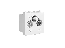 Розетка TV-FM-SAT модульная, "Avanti", "Белое облако", 2 модуля