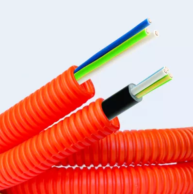 DKC - Электротруба ПНД гибкая гофр. д.16мм, цвет оранжевый, с кабелем ВВГнг(А)-LS 3х1,5мм² РЭК "ГОСТ+", 50м