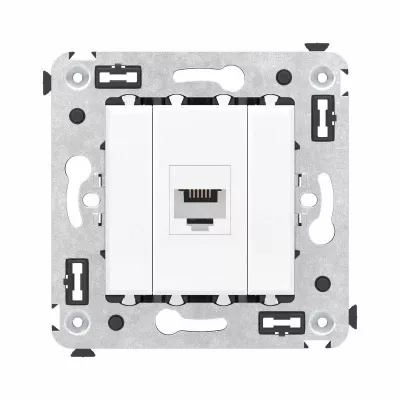 DKC - Розетка телефонная 1-м СП Avanti "Белое облако" RJ12 без шторок механизм DKC 4400613