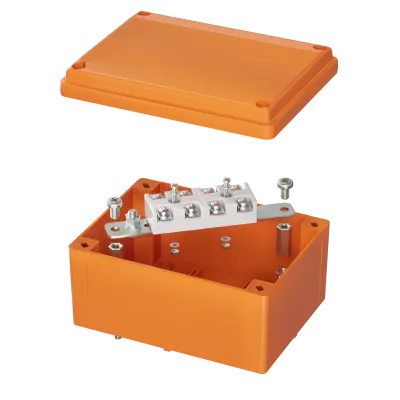DKC - Коробка пластиковая FS с гладкими стенками и клеммникамиIP56,150х110х70мм,4р, 450V,32A,10мм.кв, нерж.контакт