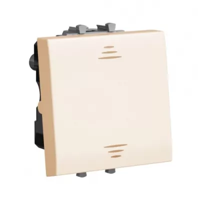 DKC - Выключатель двухполюсный одноклавишный модульный, "Avanti", "Ванильная дымка", 2 модуля