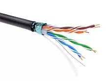 Информационный кабель экранированный F/UTP 4х2 CAT5E, PE, чёрный