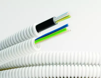 DKC - Электротруба ПВХ гибкая гофр. д.20мм, цвет серый, с кабелем ВВГнг(А)-LS 3х2,5мм² РЭК "ГОСТ+", 100м
