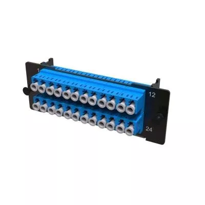 DKC - Планка адаптерная с установленными 12xLC Duplex адаптерами (aligned key)(цвет адаптера - синий) OS2 1 HU DKC RNAP12L1US