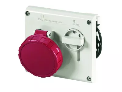 DKC - Розетка панельная с механической блокировкой и верхним расположением разъема IP67 32А 2P+E 230В