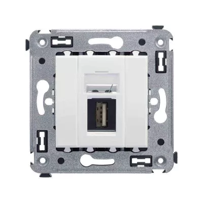 DKC - Розетка USB 2.0 1-м СП Avanti "Белое облако" тип А-А DKC 4400403