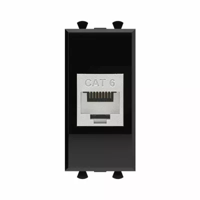 DKC - Розетка компьютерная 1мод. Avanti "Черный квадрат" RJ45 модульная кат.6 экранир. DKC 4402791