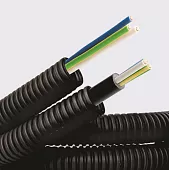 Электротруба ПНД гибкая гофр. д.16мм, цвет черный, с кабелем ВВГнг(А)-LS 3х1,5мм² РЭК "ГОСТ+", 100м