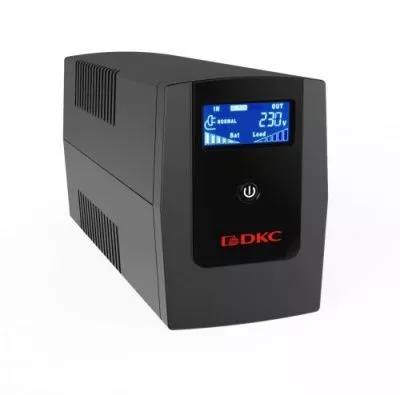 DKC - Линейно-интерактивный ИБП, Info, 1200VA/720W, 4xIEC C13, USB + RJ45, LCD, 2x7Aч