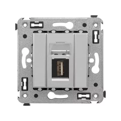 DKC - Розетка USB 2.0 1-м СП Avanti "Закаленная сталь" тип А-А DKC 4404403