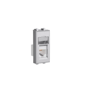 DKC - Компьютерная розетка RJ-45 модульная, кат.5е, "Avanti", "Закаленная сталь", 1 модуль
