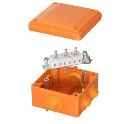 DKC - Коробка пластиковая FS с кабельными вводами и клеммниками,IP55,100х100х50мм, 5р, 450V,10A, 6мм.кв.