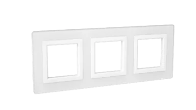 DKC - Рамка из натурального стекла, "Avanti", белая, 6 модулей