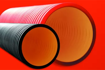 DKC - Двустенная труба ПНД жесткая для кабельной канализации д.110мм, SN12, 5,70м, цвет красный