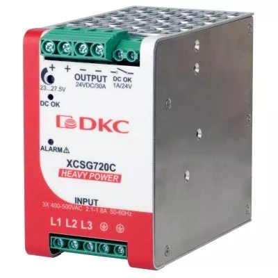 DKC - Источник питания "HEAVY POWER" 3ф 720Вт 30А 24В DKC XCSG720C