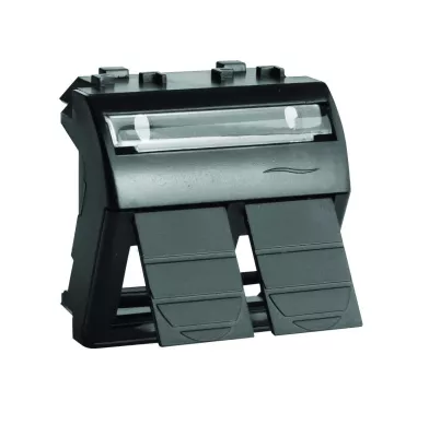 DKC - Адаптер для двух информационных разъемов Keystone, черный, 2мод.