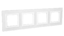 Рамка из натурального стекла, "Avanti", белая, 8 модулей