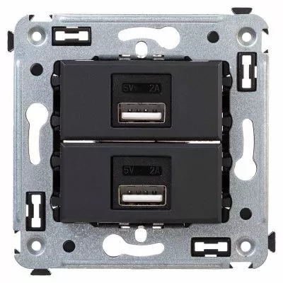DKC - Устройство зарядное USB СП Avanti "Черный матовый" DKC 4412543