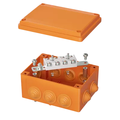 DKC - Коробка пластиковая FS с кабельными вводами и клеммникамиIP55,150х110х70мм,4р, 450V,32A,10мм.кв, нерж.контакт