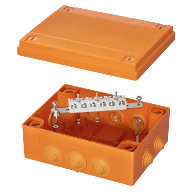 DKC - Коробка пластиковая FS с кабельными вводами иклеммникамиIP55,240x190x90мм,6р, 450V,32A,10мм.кв, нерж.контакт