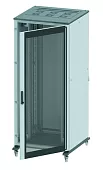 Напольный шкаф 42U 800х800 двери стекло/сплошная, укомплектован вводом и заглушками RAL7011/7035