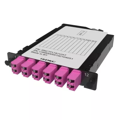 DKC - Кассета претерминированная 12ОВ 50/125 OM4 1xMTP(12)f/6xLC Duplex (с интегрированными шторками) 1/2 HU DKC RNCTFLHU124T