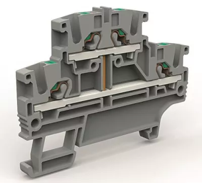 DKC - Двухярусная клемма с объединенными ярусами на 2,5 кв.мм синяя