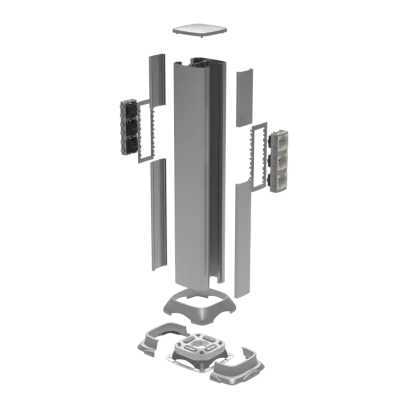 DKC - Алюминиевая колонна 0,71 м, цвет светло-серебристый металлик