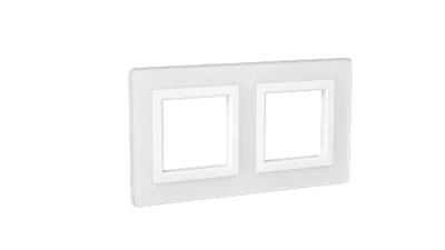 DKC - Рамка из натурального стекла, "Avanti", белая, 4 модуля