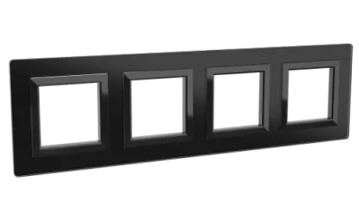 DKC - Рамка из натурального стекла, "Avanti", черная, 8 модулей