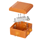 Коробка пластиковая FS с кабельными вводами и клеммниками,IP55,100х100х50мм, 5р, 450V,20A,10мм.кв
