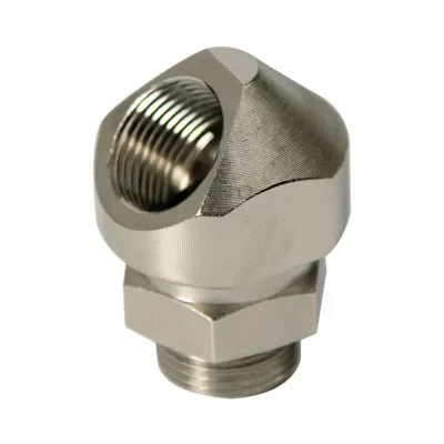 DKC - Поворотный адаптер 45° M63x1,5, IP68/IP67, никелированная латунь