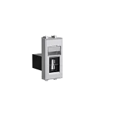 USB 2.0 розетка модульная, тип А-А, "Avanti", "Закаленная сталь", 1 модуль