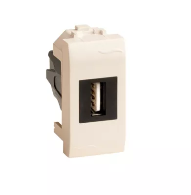 DKC - USB 2.0 розетка, Brava, сл кость, 1 мод.