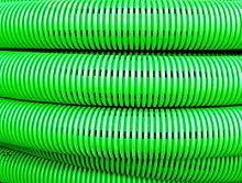 Двустенная труба ПНД гибкая дренажная д.200мм, SN6, перфорация 360град., в бухте 35м, цвет зеленый