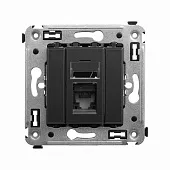 Розетка компьютерная 1-м СП Avanti "Черный матовый" RJ45 кат.6 DKC 4412293