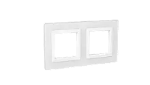 Рамка из натурального стекла, "Avanti", белая, 4 модуля