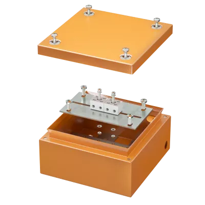 DKC - Коробка стальная FS с гладкими стенками и клеммниками, IP66,150х150х80мм,4р, 450V,6A, 4мм.кв.