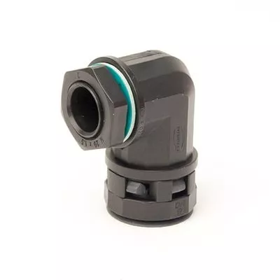 DKC - Монтажный комплект муфта 90 грд. труба-коробка DN 23 мм, М25х1,5, полиамид, цвет черный