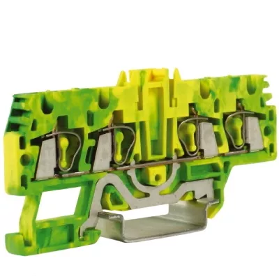 DKC - HTE.2/2+2(Ex), зажим для заземления, 2 ввод/2 вывода, 2,5 кв.мм желто-зеленый