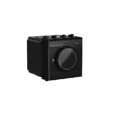 DKC - Термостат модульный для теплых полов, "Avanti", "Черный квадрат", 2 модуля