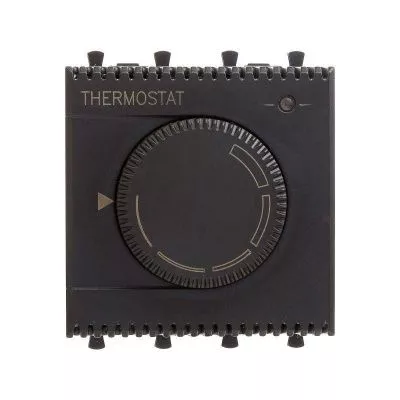 DKC - Термостат модульный для теплых полов 2мод. Avanti "Черный матовый" DKC 4412162