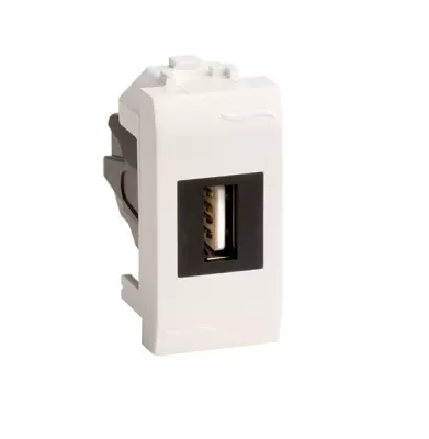 DKC - USB 2.0 розетка, Brava, белая, 1 мод.