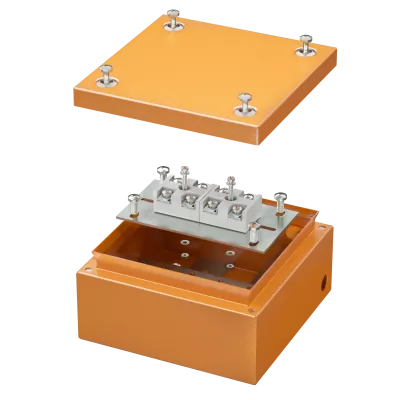 DKC - Коробка стальная FS с гладкими стенками и клеммниками IP66,150х150х80мм,4р, 450V,32A,10мм.кв, нерж.контакт